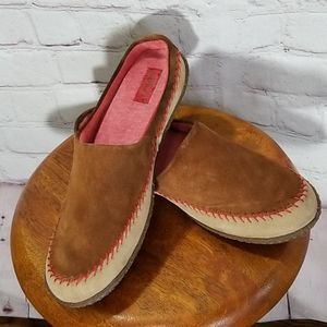 Sorel Brown Suede Moccasin Slides